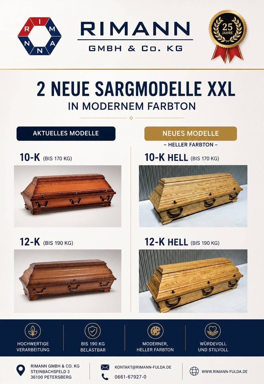 Zwei neue Sargmodelle bei Rimann